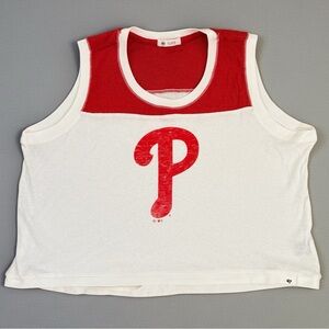 47 Brand Phillies Crop Tank XL Sleeveless Red White MLB